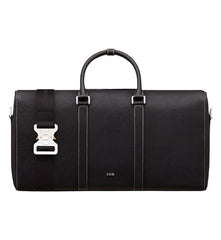 Dior Lingot 50 Duffle Bag In Black Grained Calfskin