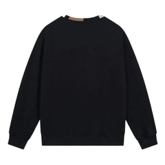 BURBERRY JARRAD BLACK COTTON ICON STRIPE COLLAR RED LOGO SWEATER