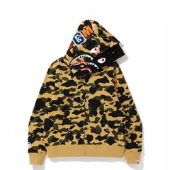 BAPE 1st Camo Shark Full Zip Hoodie (FW21) Yellow