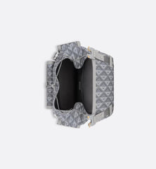 Dior Gray Coated Cotton Canvas with CD Diamond Print and Dior Gray Smooth Calfskin