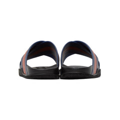 Gucci Blue and Red Agrado Slip-On Sandals