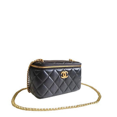 Chanel coco love long vanity case denim Camelia blue SHW