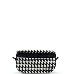 Christian Dior Bobby Flap Bag Houndstooth Embossed Calfskin East West