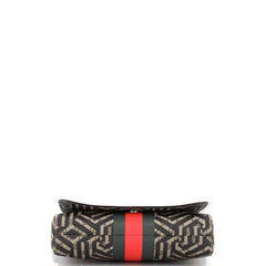 Gucci Bee Web Flap Messenger Bag Caleido GG Coated Canvas Medium