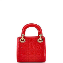 Christian Dior Lady Dior Bag Cannage Quilt Patent Mini