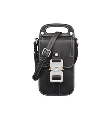 Saddle Vertical Pouch with Strap Black Dior Oblique Jacquard with Black Grained Calfskin