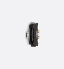 Saddle Vertical Pouch with Strap Black Dior Oblique Jacquard with Black Grained Calfskin
