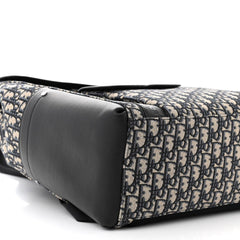 Christian Dior Oblique Jacquard Grained Calfskin Saddle Backpack With Flap