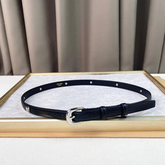 Celine Women Silver Buckle Belt 'Black'