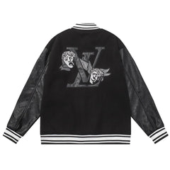 Louis Vuitton Jacket Monogram Embossed Leather Melton Wool