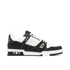 LOUIS VUITTON LV TRAINER DENIME MONOGRAM WHITE BLACK