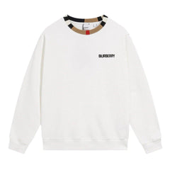 BURBERRY JARRAD WHITE COTTON ICON STRIPE COLLAR RED LOGO SWEATER