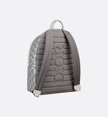 Dior Rider Zipped Backpack Grey Coated Cotton Canvas with CD Diamond Print