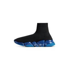 MEN'S SPEED 2.0 FULL CLEAR SOLE RECYCLED KNIT SNEAKER IN BLACK/BLUE - SpinServe