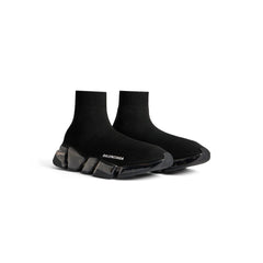MEN'S SPEED 2.0 FULL CLEAR SOLE RECYCLED KNIT SNEAKER IN BLACK - SpinServe