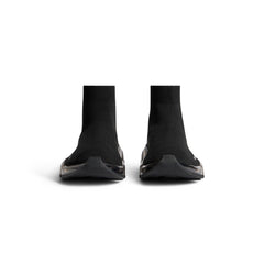 MEN'S SPEED 2.0 FULL CLEAR SOLE RECYCLED KNIT SNEAKER IN BLACK - SpinServe