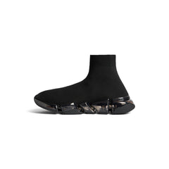MEN'S SPEED 2.0 FULL CLEAR SOLE RECYCLED KNIT SNEAKER IN BLACK - SpinServe