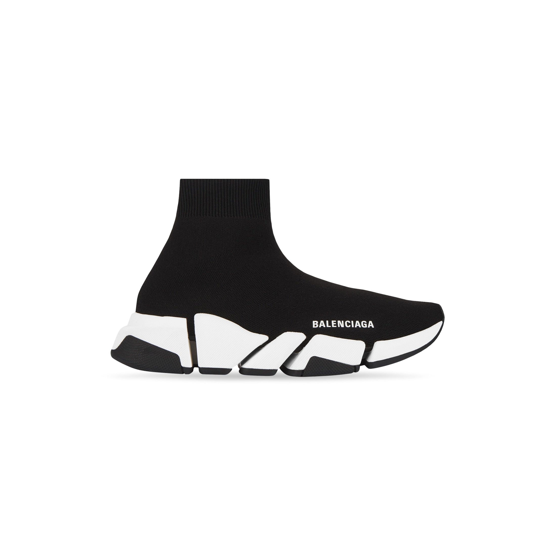 MEN'S SPEED 2.0 RECYCLED KNIT SNEAKER IN BLACK/WHITE - SpinServe