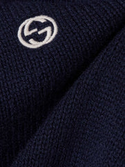 Cropped embroidered wool and cashmere-blend sweater