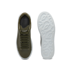 Alexander McQueen Oversized Leather Sneakers 'Olive Green