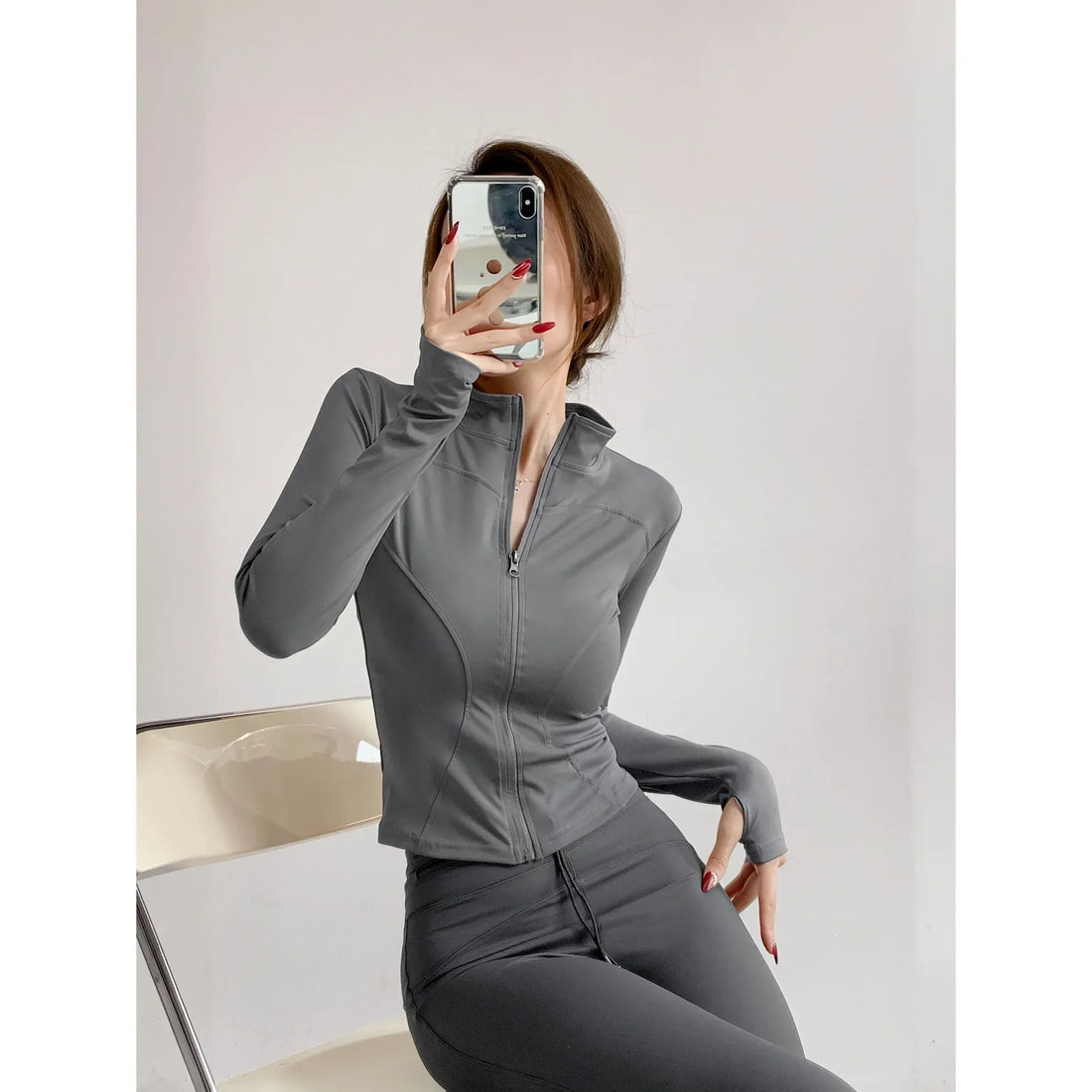 Women's Jacket Sport Coat Tight Yoga Wear Long Sleeve