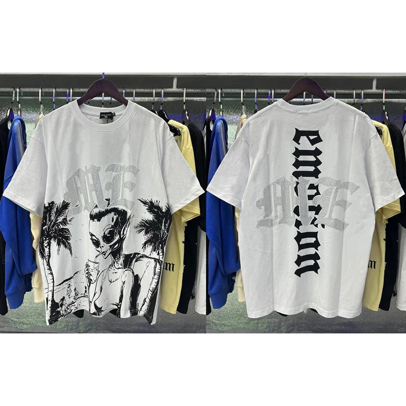 New Summer MIXED EMOTION T-Shirt Men's Streetwear Loose Oversized Top
