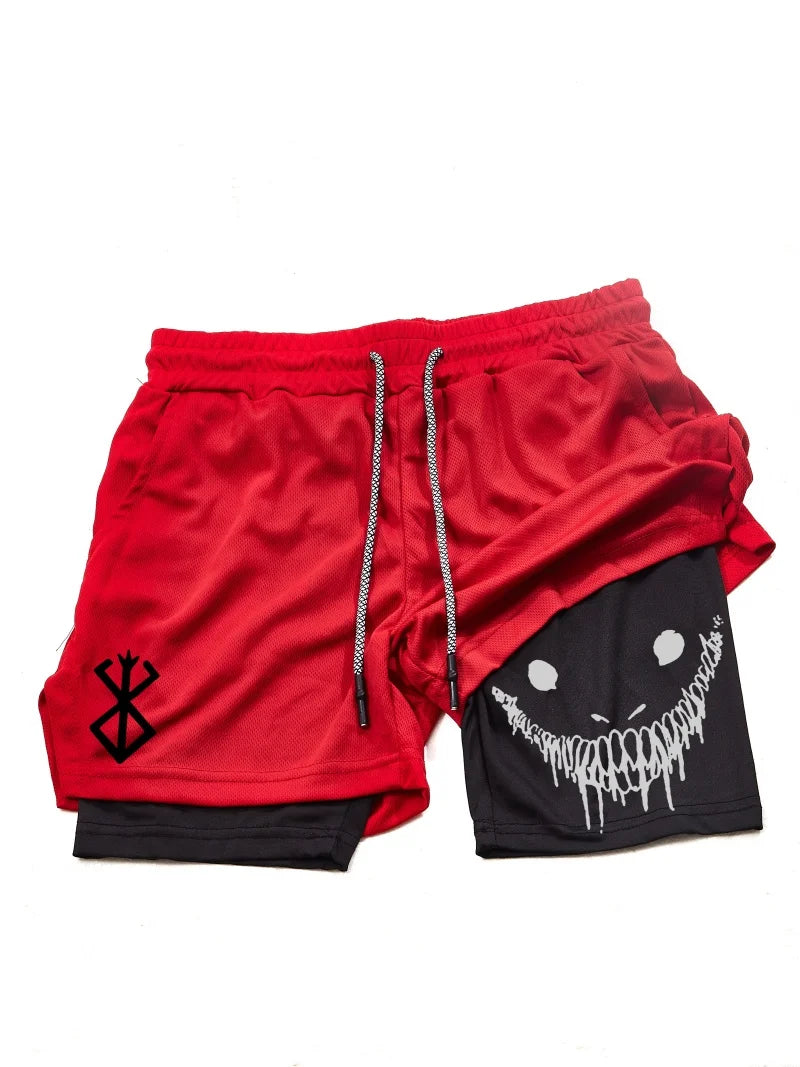 Berserk- Men's 2-in-1 sports shorts gym and fitness training