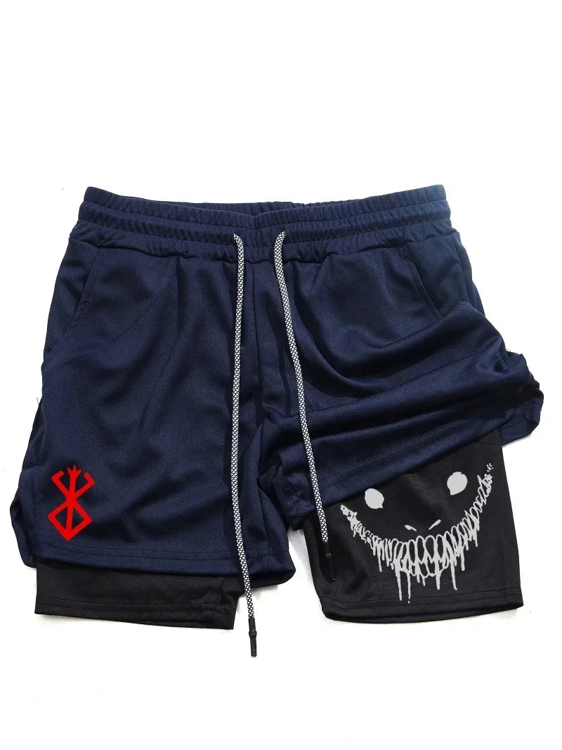 Berserk- Men's 2-in-1 sports shorts gym and fitness training