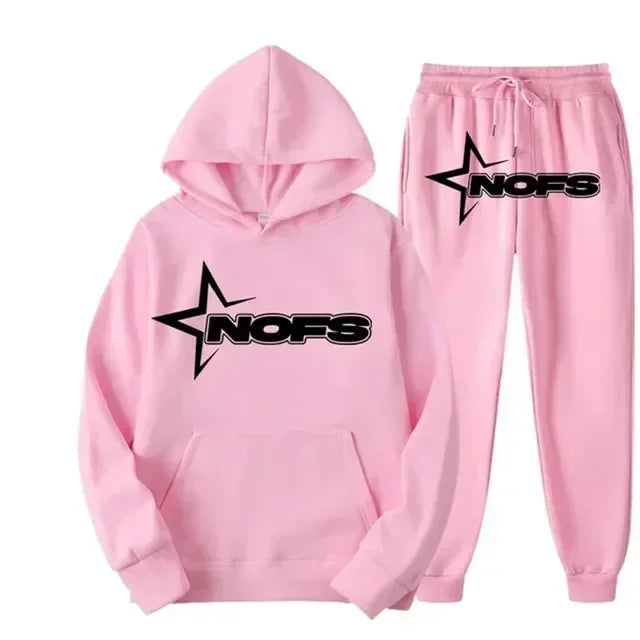 2025 men and women of the same fashion trend hoodie casual two-piece suit jacket