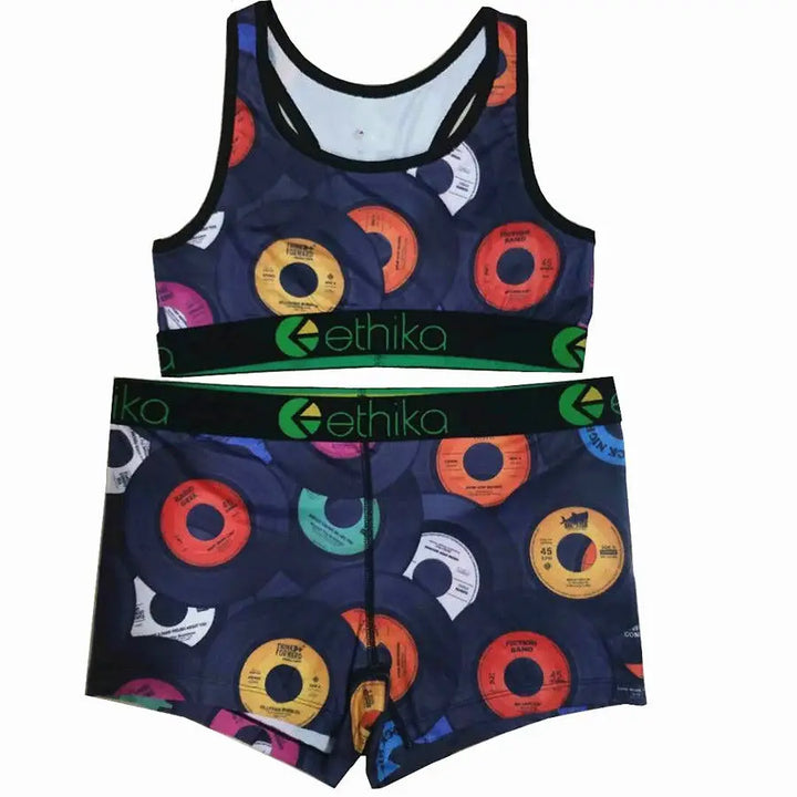 ETHIKA 2025 Women's New Jacquard Two-piece Sports Fitness Set