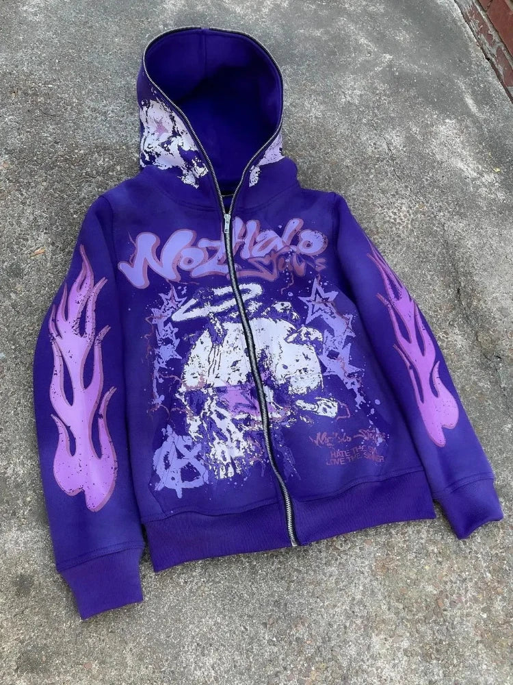 American retro street dark hip-hop high street cartoon hoodie street