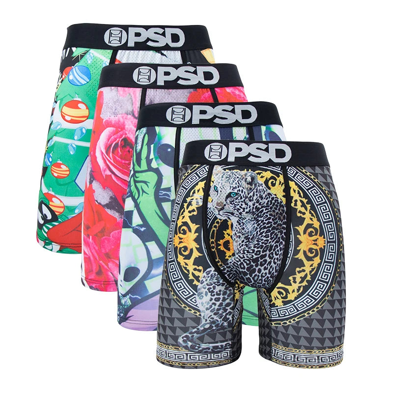 4Pcs PSD Men Underwear Boxers Breathable