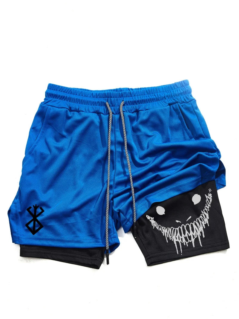 Berserk- Men's 2-in-1 sports shorts gym and fitness training