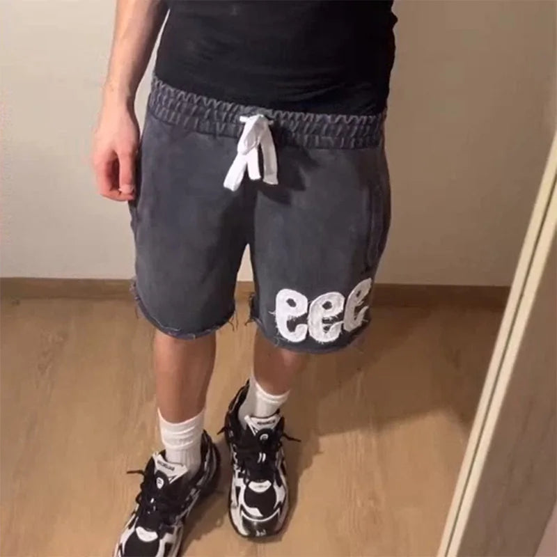 Men's 2025 Summer Hight Street Hip Hop Punk streetwear Shorts Retro 999