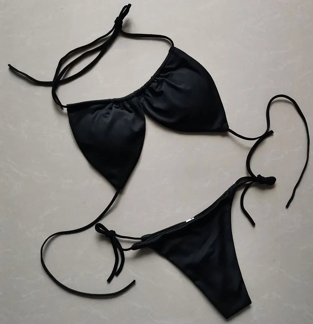 Summer Sexy Bikini set Push-up padded Bra Thong Split Swimwear
