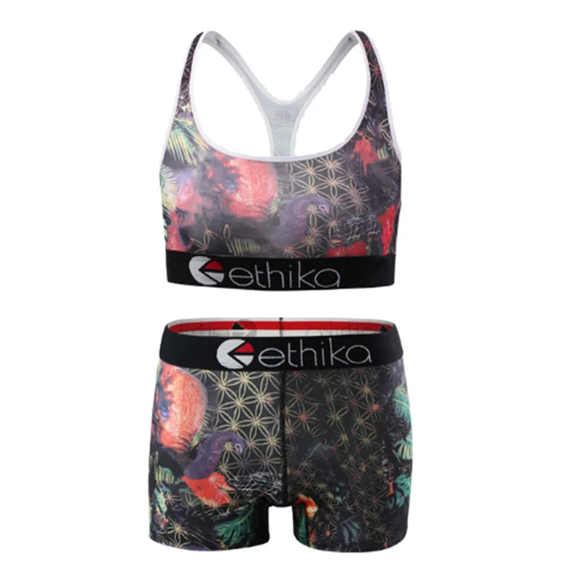 ETHIKA 2025 Women's New Jacquard Two-piece Sports Fitness Set