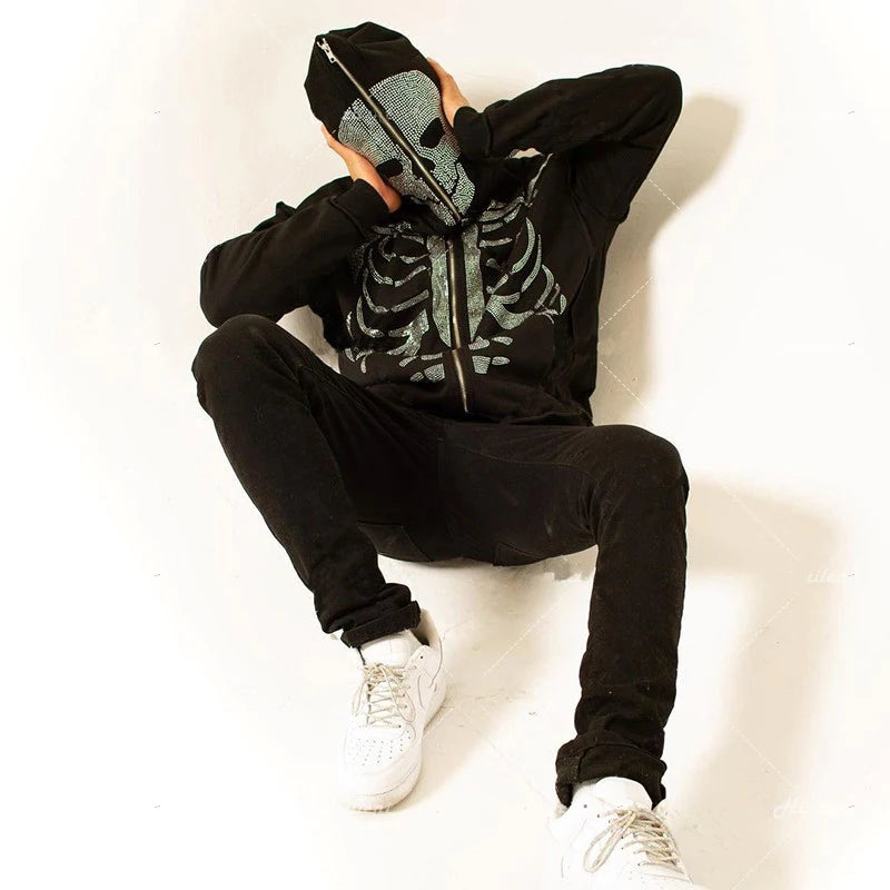 Long Sleeve Hoodie Jacket Men Hoodies Oversized Full Zip Hoodie Coat Autumn
