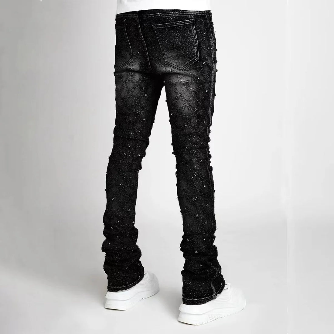 Designer Pearls Skinny Jeans For Men 2025 New Fashion American And  European Street Denim Pants
