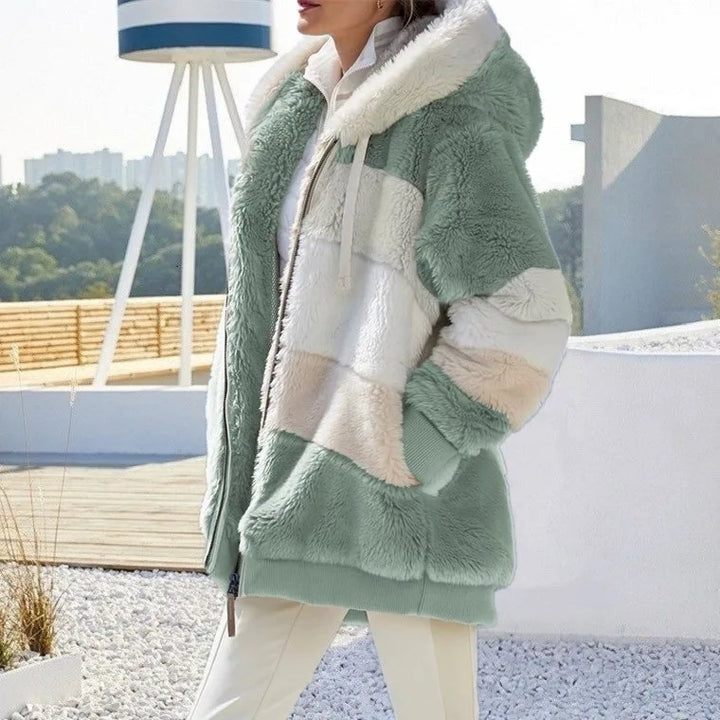 Oversized Jacket New Autumn Winter Warm Plush Pocket Hooded Streetwear