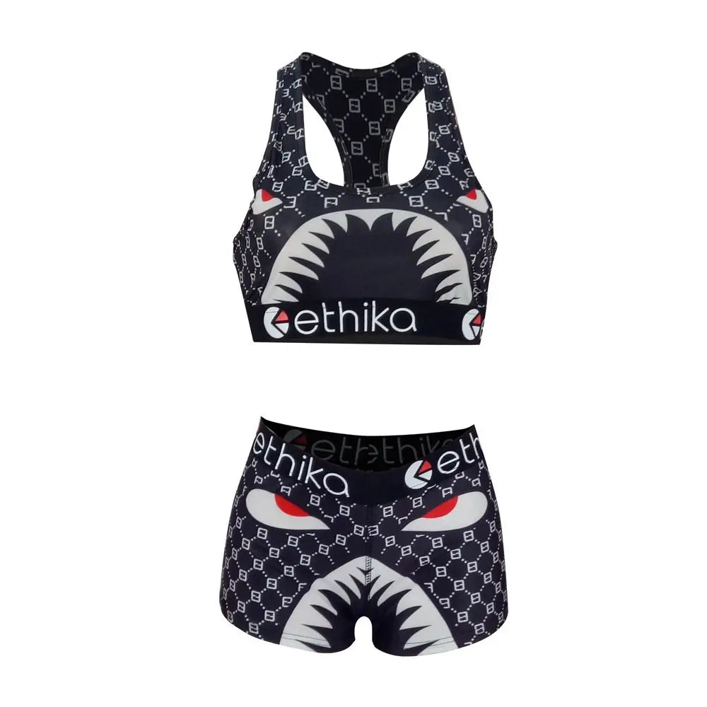 ETHIKA 2025 Women's New Jacquard Two-piece Sports Fitness Set