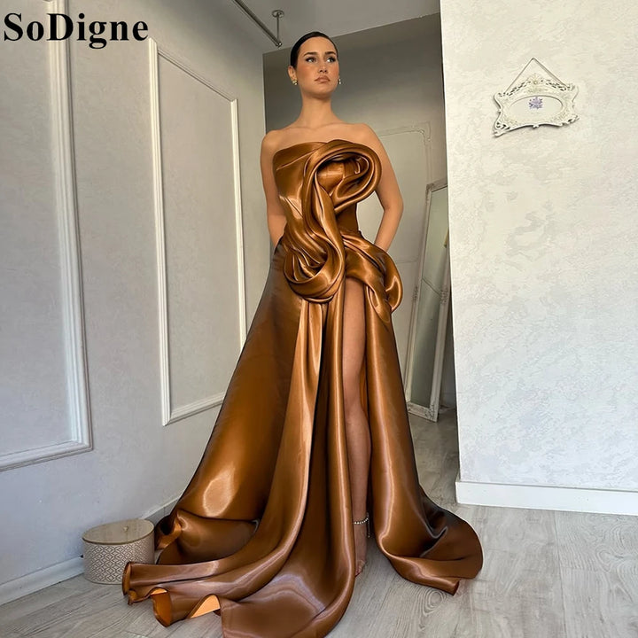 SoDigne Elegant Brown Evening Dresses