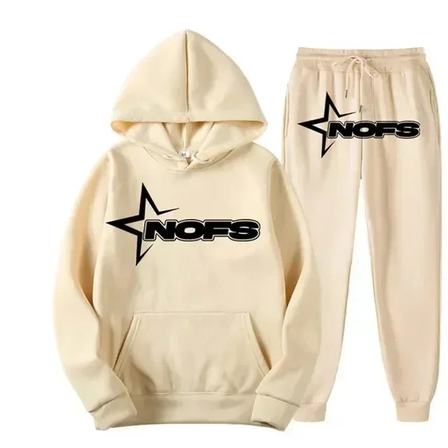 2025 men and women of the same fashion trend hoodie casual two-piece suit jacket