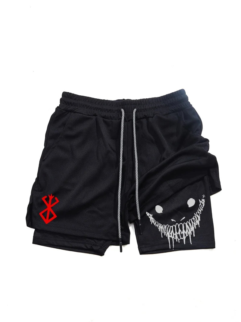 Berserk- Men's 2-in-1 sports shorts gym and fitness training