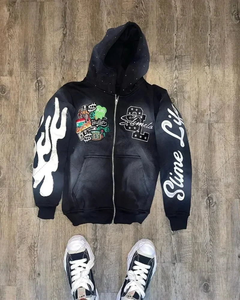 American Street Sweatshirt  Oversized Loose Hoodie