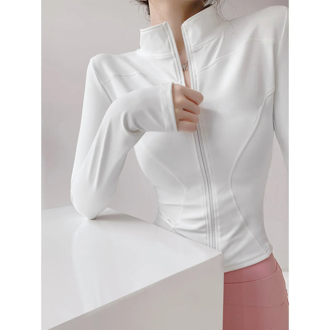 Women's Jacket Sport Coat Tight Yoga Wear Long Sleeve