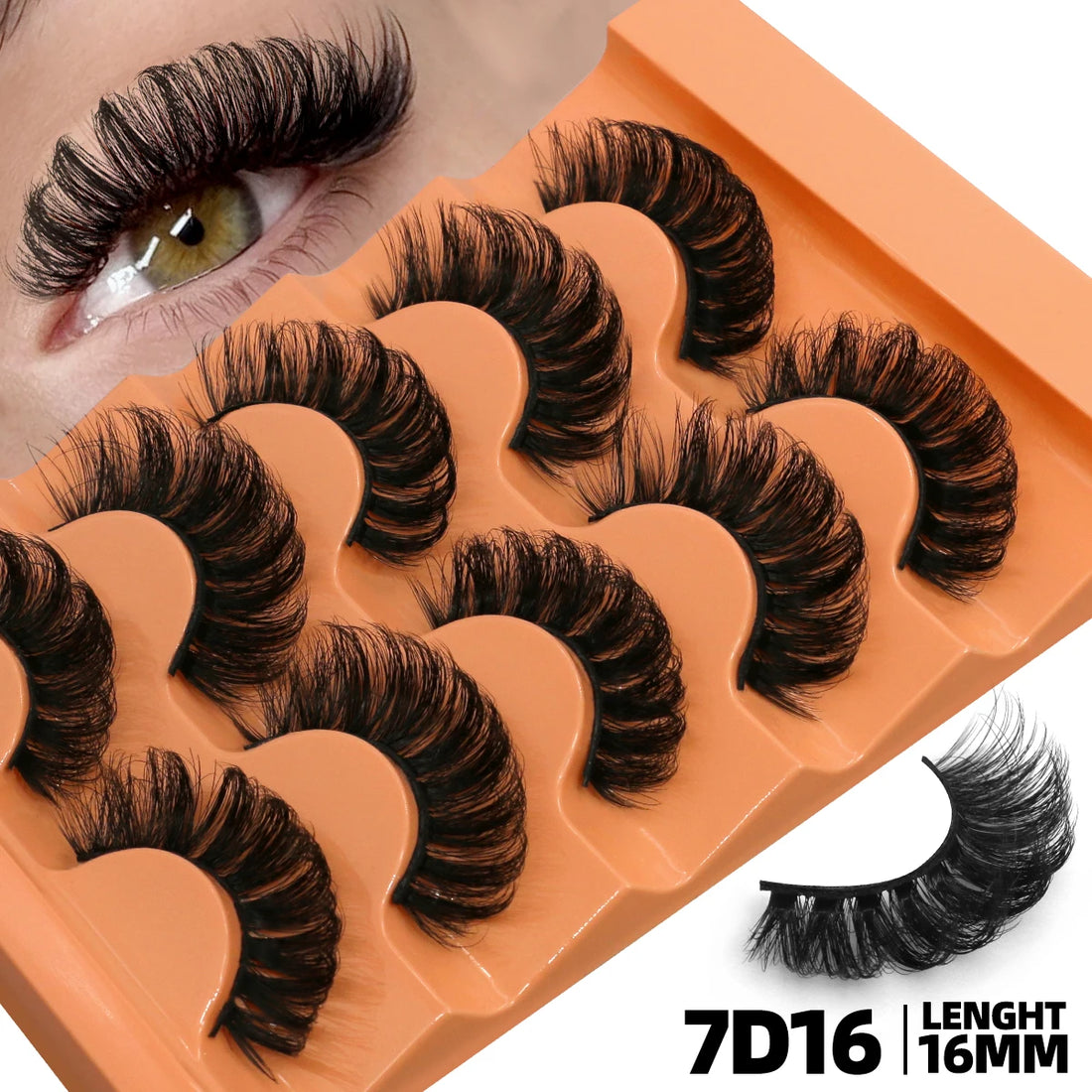 GROINNEYA Strip Lashes Extensions Thick Soft Curly Lashes Makeup