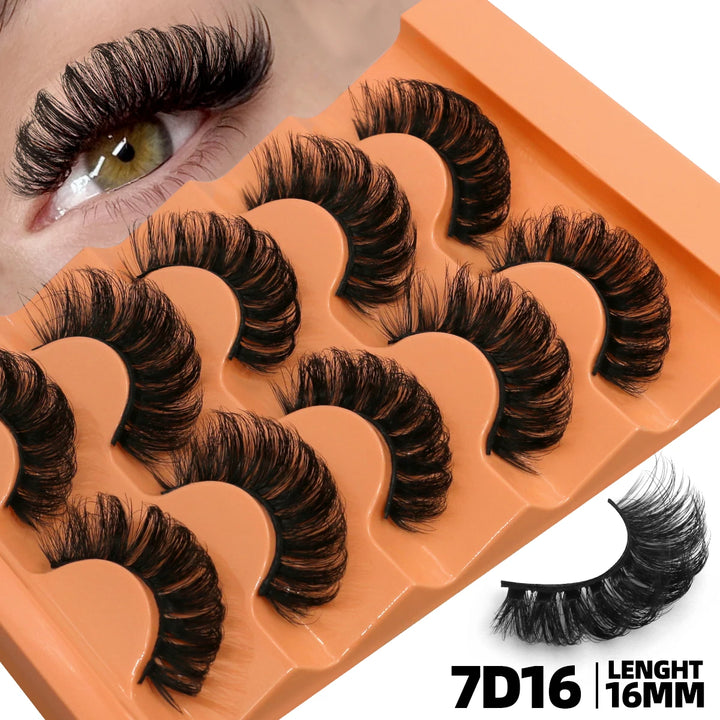 GROINNEYA Strip Lashes Extensions Thick Soft Curly Lashes Makeup