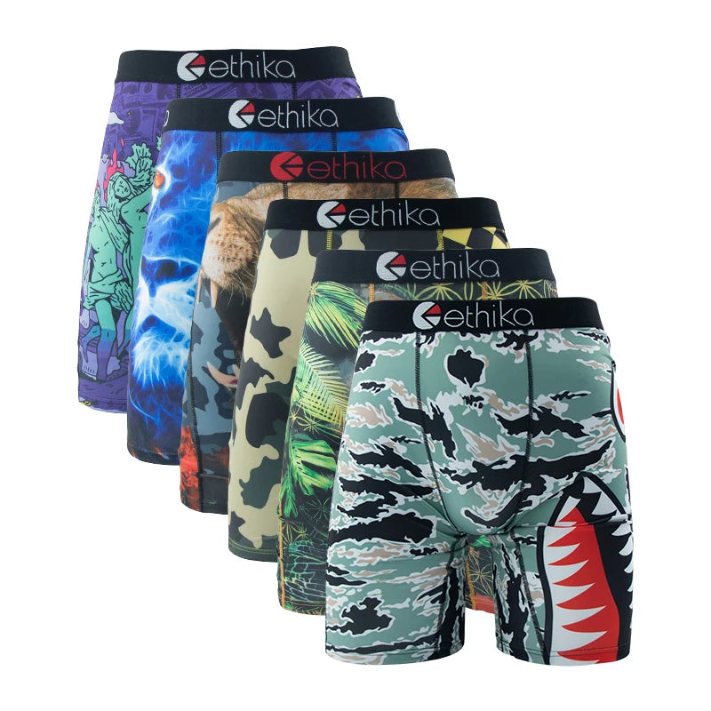 ETHIKA 6Pcs Men Underwear Boxers Breathable