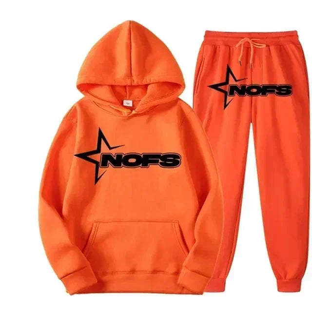 2025 men and women of the same fashion trend hoodie casual two-piece suit jacket