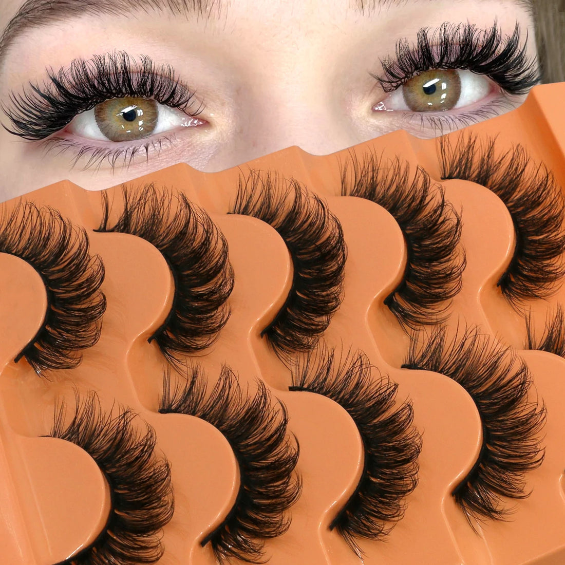 GROINNEYA Strip Lashes Extensions Thick Soft Curly Lashes Makeup